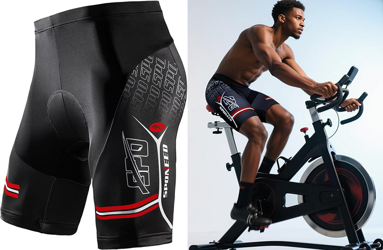 Sponeed Men Bike Shorts Cushioned Biking Wear Gear Road Cycling Bottoms
